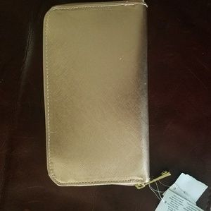 NWT metallic gold wallet & credit card holder
